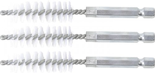 BGS technic Nylonkefe készlet | 14 mm | 1/4" | 3 darabos | a BGS 3078 kefekészlethez (BGS 3078-14-N)