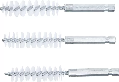 BGS technic Nylonkefe készlet | 14 mm | 1/4" | 3 darabos | a BGS 3078 kefekészlethez (BGS 3078-14-N)
