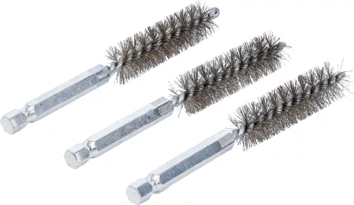 BGS technic Acélkefe készlet | 14 mm | 1/4" | 3 darabos | a BGS 3078 kefekészlethez (BGS 3078-14-S)