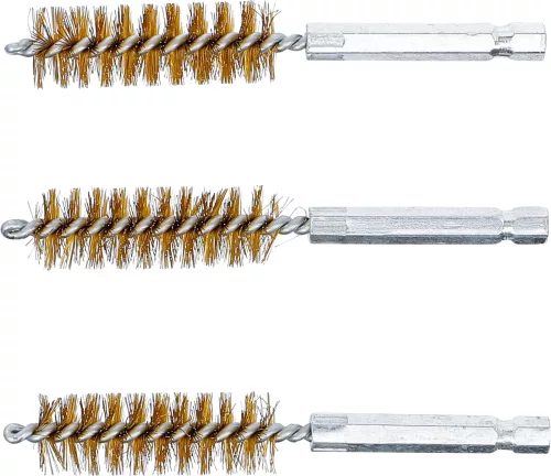BGS technic Sárgarézkefe készlet | 15 mm | 1/4" | 3 darabos | a BGS 3078 kefekészlethez (BGS 3078-15-M)