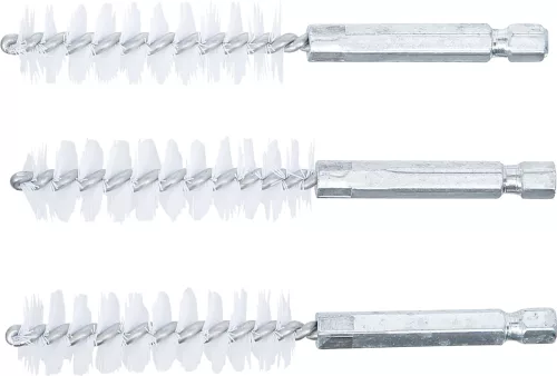 BGS technic Nylonkefe készlet | 15 mm | 1/4" | 3 darabos | a BGS 3078 kefekészlethez (BGS 3078-15-N)