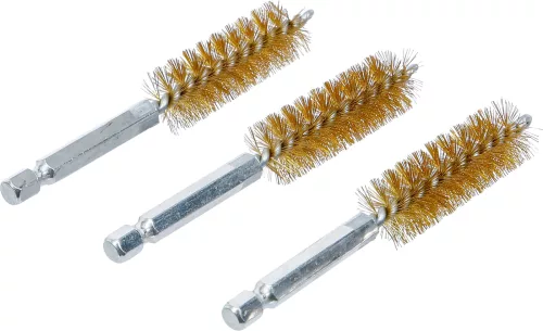 BGS technic Sárgarézkefe készlet | 16 mm | 1/4" | 3 darabos | a BGS 3078 kefekészlethez (BGS 3078-16-M)