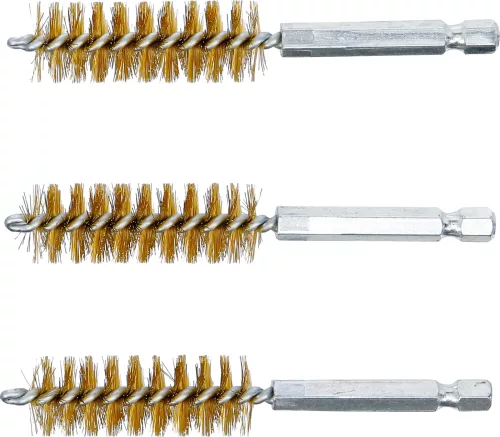 BGS technic Sárgarézkefe készlet | 16 mm | 1/4" | 3 darabos | a BGS 3078 kefekészlethez (BGS 3078-16-M)