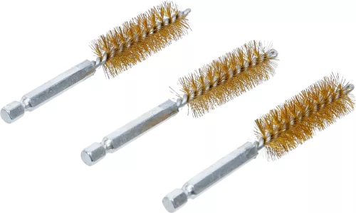 BGS technic Sárgarézkefe készlet | 17 mm | 1/4" | 3 darabos | a BGS 3078 kefekészlethez (BGS 3078-17-M)