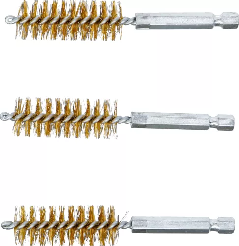 BGS technic Sárgarézkefe készlet | 17 mm | 1/4" | 3 darabos | a BGS 3078 kefekészlethez (BGS 3078-17-M)