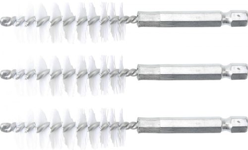 BGS technic Nylonkefe készlet | 17 mm | 1/4" | 3 darabos | a BGS 3078 kefekészlethez (BGS 3078-17-N)
