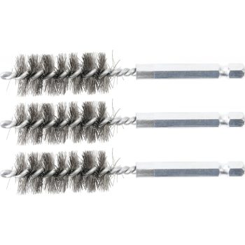   BGS technic Acélkefe készlet | 17 mm | 1/4" | 3 darabos | a BGS 3078 kefekészlethez (BGS 3078-17-S)