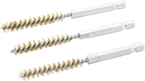 BGS technic Sárgarézkefe készlet | 8 mm | 1/4" | 3 darabos | a BGS 3078 kefekészlethez (BGS 3078-8-M)