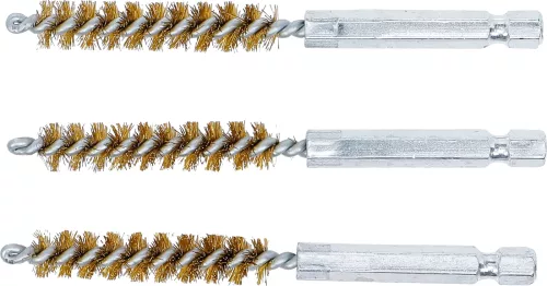 BGS technic Sárgarézkefe készlet | 9 mm | 1/4" | 3 darabos | a BGS 3078 kefekészlethez (BGS 3078-9-M)