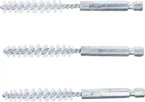 BGS technic Nylonkefe készlet | 9 mm | 1/4" | 3 darabos | a BGS 3078 kefekészlethez (BGS 3078-9-N)