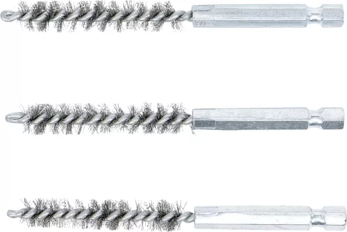 BGS technic Acélkefe készlet | 9 mm | 1/4" | 3 darabos | a BGS 3078 kefekészlethez (BGS 3078-9-S)