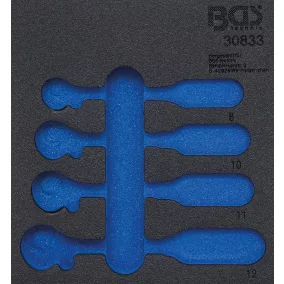   BGS technic 1/6 Szerszámtálca szerszámkocsihoz, üresen: 4 részes racsnis nyitott kulcs (fékcsőkulcs) készlethez (nem tartozék) (BGS 30833-1)