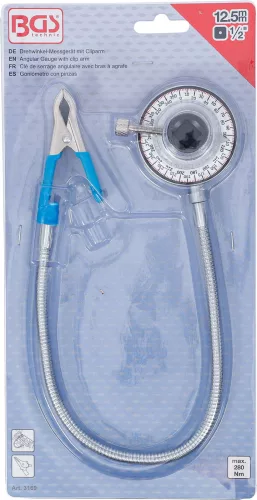 BGS technic Meghúzási szögmérő rögzítőkarral, 1/2”, max. 280 Nm (szögrehúzó tárcsa) (BGS 3169)