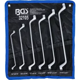   BGS technic 6 részes 75 fokban hajlított csillag-csillagkulcs készlet SAE, 1/4"-3/4" (BGS 32105)