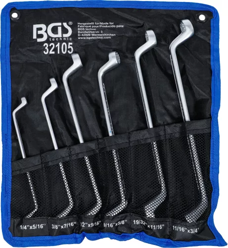 BGS technic 6 részes 75 fokban hajlított csillag-csillagkulcs készlet SAE, 1/4"-3/4" (BGS 32105)