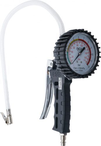 BGS technic Pisztoly fogós levegőfújó mérővel, 0-12 bar (BGS 3242)