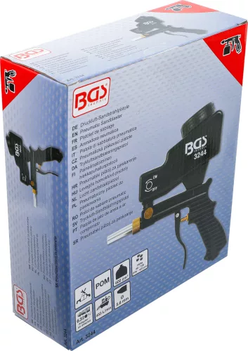 BGS technic Homokfúvó pisztoly pneumatikus, 600 ml-es tartállyal, 5 mm acél fúvókával (BGS 3244)