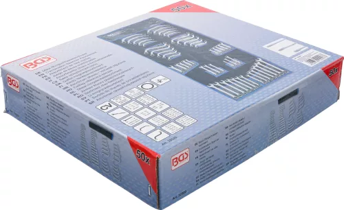 BGS technic 50 részes csillagkulcs és villáskulcs készlet, COLL és metrikus méretek (BGS 32500)