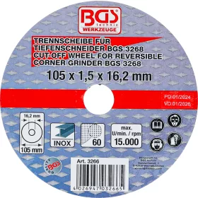 BGS technic Megszakító kerék 105x1.5x16.2 (BGS 3266)