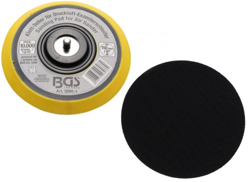 BGS technic Velcro (tépőzáras rögzítő) korong, átmérő: 155mm, a BGS 3290 levegős excenteres csiszolóhoz (BGS 3290-1)