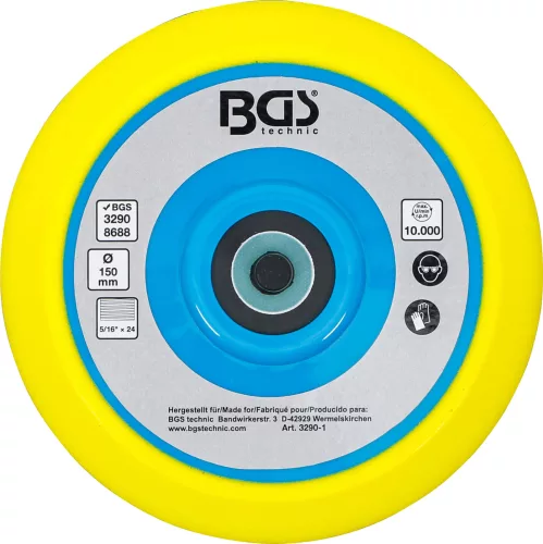 BGS technic Velcro (tépőzáras rögzítő) korong, átmérő: 155mm, a BGS 3290 levegős excenteres csiszolóhoz (BGS 3290-1)