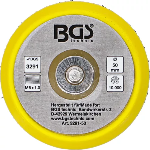 BGS technic Velcro (tépőzáras rögzítő) korong, átmérő: 50mm, a BGS 3291 levegős sarokcsiszolóhoz (BGS 3291-50)