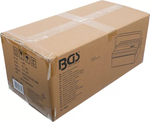 BGS technic Fém szerszámosdoboz | üres | 420 x 200 x 150 mm | 3 rekeszes (33001)