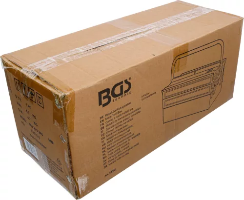 BGS technic Fém szerszámosdoboz | üres | 530 x 200 x 200 mm | 5 rekeszes (33002)
