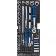 BGS technic Szerszámtálca a BGS 3312 szerszámosládához: 77 részes 1/2" és 1/4" dugókulcs fej, bitfej és hajtószár készlettel (BGS 3341)