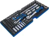 BGS technic Szerszámtálca a BGS 3312 szerszámosládához: 77 részes 1/2" és 1/4" dugókulcs fej, bitfej és hajtószár készlettel (BGS 3341)
