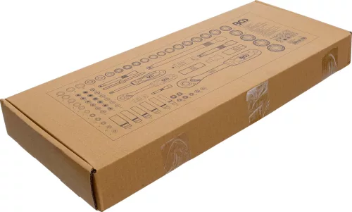 BGS technic Szerszámtálca a BGS 3312 szerszámosládához: 77 részes 1/2" és 1/4" dugókulcs fej, bitfej és hajtószár készlettel (BGS 3341)