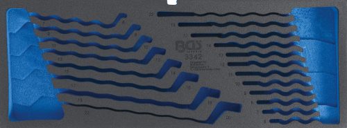 BGS technic Szerszámtálca a BGS 3312 szerszámosládához, üresen: 20 részes csillag-csillag és csillag-villás kulcs készlethez (nem tartozék) (BGS 3342-1)