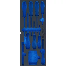   BGS technic Szerszámtálca a BGS 3312 szerszámosládához, üresen: 41 részes csavarhúzó, bit és mágneses felszedő készlethez (nem tartozék) (BGS 3343-1)