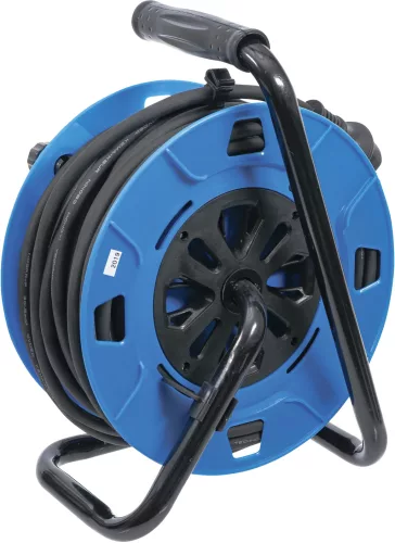 BGS technic Kábeldob | 25 m | 3 x 1,5 mm² | 4 csatlakozóaljzat zárósapkával | IP 44 | 3500 W (BGS 3375)
