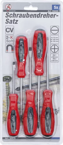BGS DIY 5 részes csavarhúzó készlet, lapos és kereszthornyú fejek (BGS 35835)