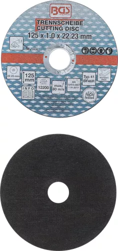 BGS technic Vágókorong rozsdamentes acélhoz, inox, 125 × 1,0 × 22,2 mm, 5 darabos készlet (BGS 3936)