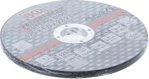 BGS technic Vágókorong rozsdamentes acélhoz, inox, 125 × 1,0 × 22,2 mm, 5 darabos készlet (BGS 3936)
