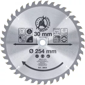   BGS DIY Karbid hegyű körfűrész tárcsa, 254 x 30 x 3.2 mm, 40 fogú (BGS 3954)
