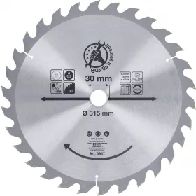   BGS DIY Karbid hegyű körfűrész tárcsa, 315 x 30 x 3.0 mm, 30 fogú (BGS 3957)