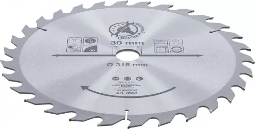 BGS DIY Karbid hegyű körfűrész tárcsa, 315 x 30 x 3.0 mm, 30 fogú (BGS 3957)