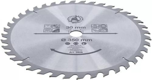BGS DIY Karbid hegyű körfűrész tárcsa, 350 x 30 x 3.4 mm, 40 fogú (BGS 3958)