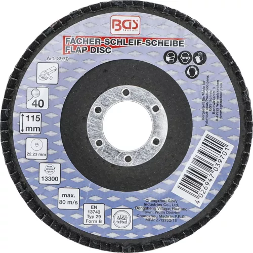 BGS technic Lamellás csiszolótárcsa 115mm, 40-es szemcse (BGS 3970)