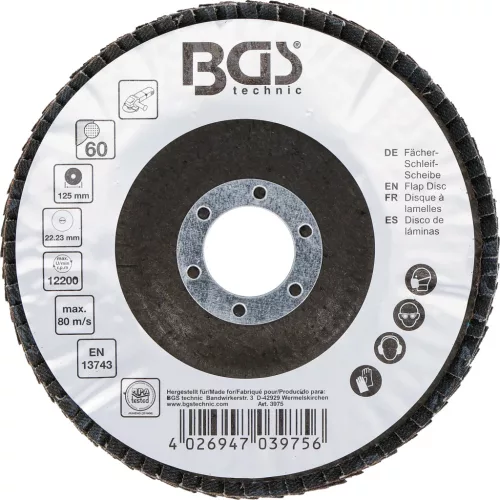 BGS technic Lamellás csiszolótárcsa 125mm, 60-es szemcse (BGS 3975)