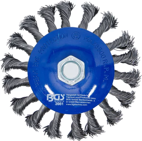 BGS technic Drótkorong sodrott acélhuzallal, Ø115 mm, M14 × 2, 18 huzalköteggel (BGS 3981)