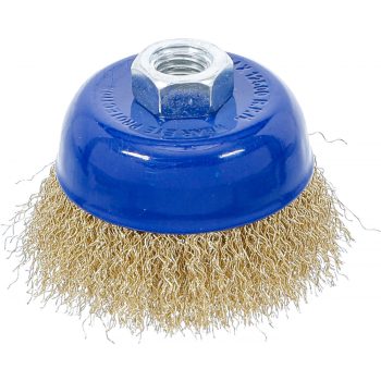   BGS technic Drótkorong kefe, 75 mm átmérő x 57 mm magasság, M14x2 menet, rézbevonat (BGS 3983)