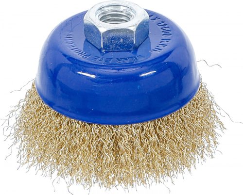 BGS technic Drótkorong kefe, 75 mm átmérő x 57 mm magasság, M14x2 menet, rézbevonat (BGS 3983)