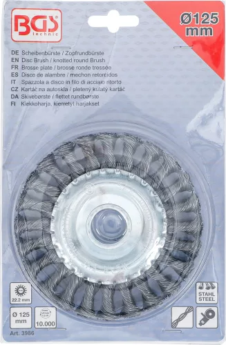 BGS technic Drótkorong sodrott acélhuzallal, Ø125 mm, 22,2 mm-es furattal (BGS 3986)