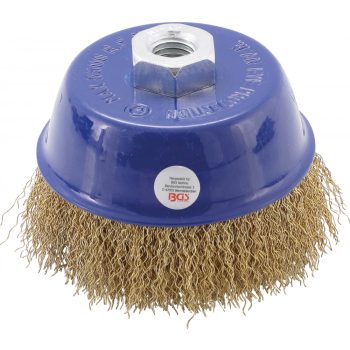   BGS technic Drótkorong kefe, 100 mm átmérő x 67 mm magasság, M14x2 menet, rézbevonat (BGS 3987)