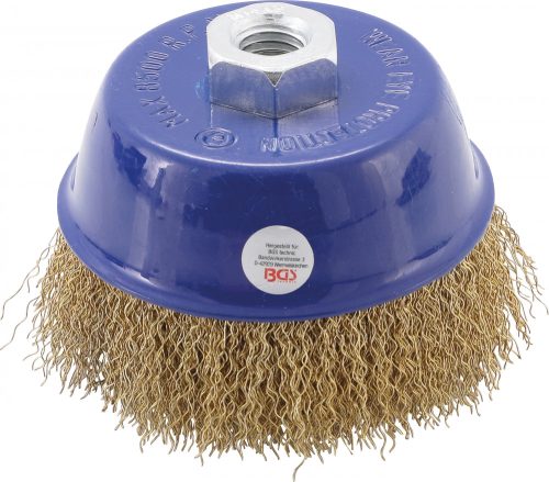 BGS technic Drótkorong kefe, 100 mm átmérő x 67 mm magasság, M14x2 menet, rézbevonat (BGS 3987)