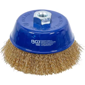   BGS technic Fazékkefe sárgaréz bevonatú acélhuzallal, Ø125 mm, M14 × 2, max. 6500 ford./perc (BGS 3988)